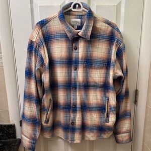 Goodfellow & Co Plaid Shirt Jacket - Blue and Cream